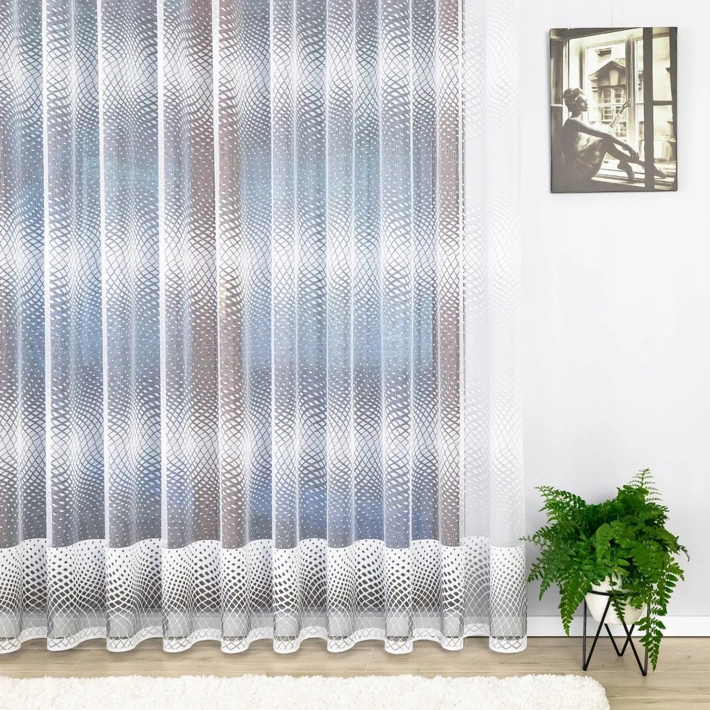 Jacquard Függöny Szalaggal, Árnyékoló Mintával 350x210