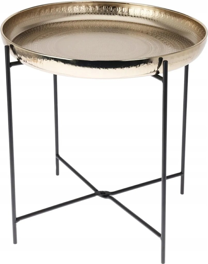 Kis Oldalsó Asztal fém arany kerek Glamour beltéri kávé 35xh36cm