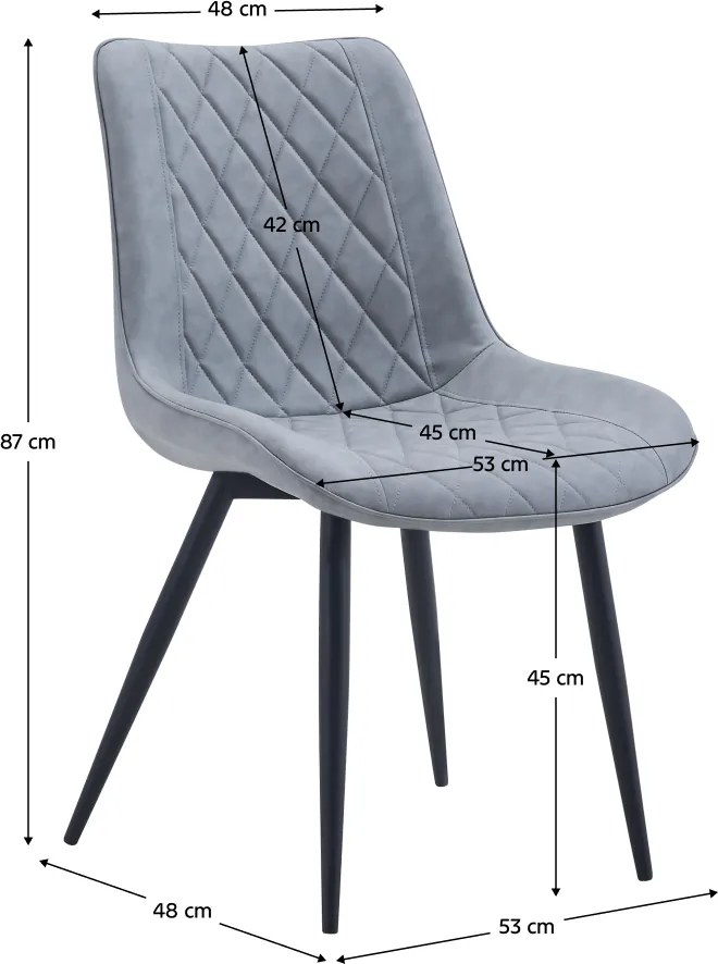 Szék, szürke ekobőr/fekete, HARLAN