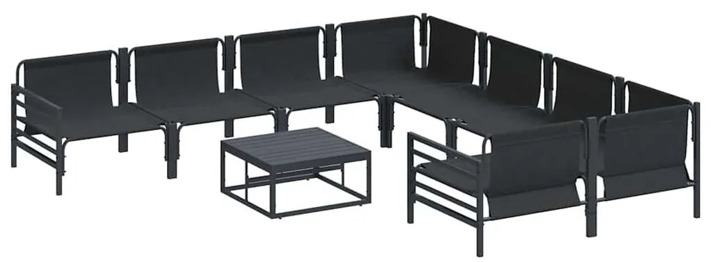 Kerti Kanapé Szett 9 pcs Antracit Acél
