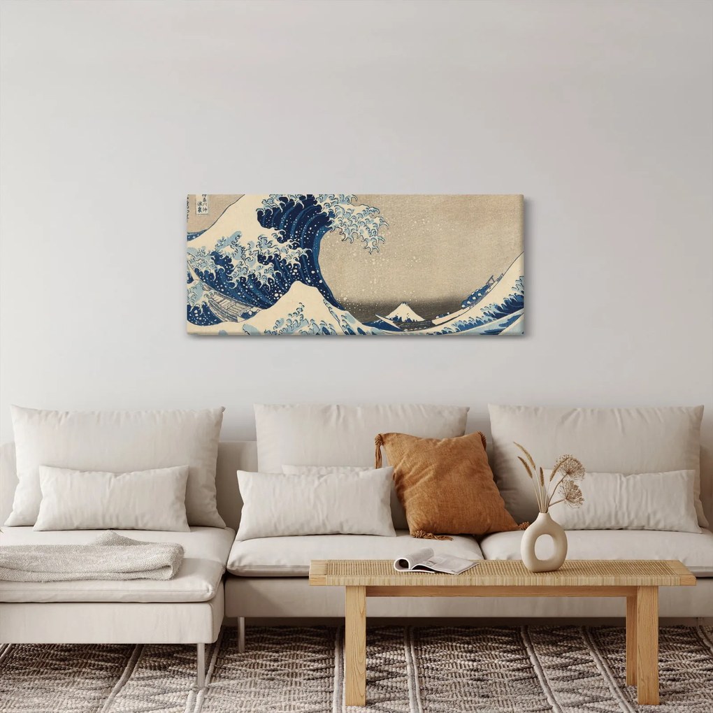 Kép - Katsushika Hokusai, Under the Wave off Kanagawa, reprodukciók (120x50 cm)