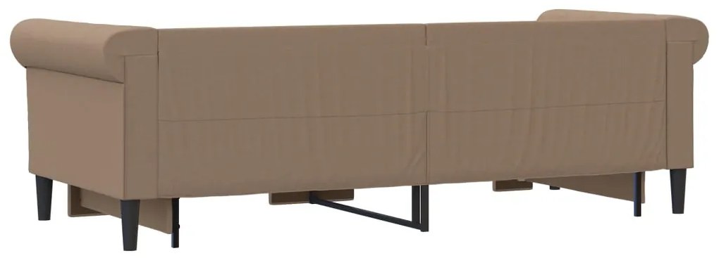 cappuccino színű kihúzható műbőr heverő 90 x 200 cm