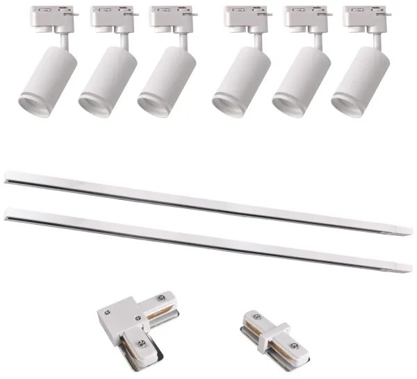 Spotlámpa sínrendszerhez PÁRIZS 6xGU10/10W/230V +2x1 m sín rendszer