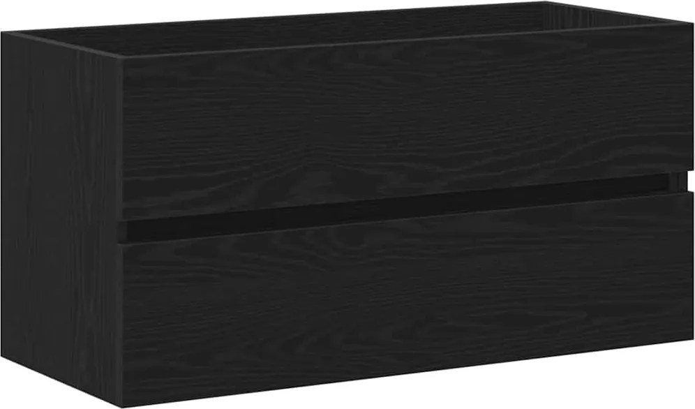 vidaXL fekete tölgy színű szerelt fa mosdószekrény 90 x 38,5 x 45 cm