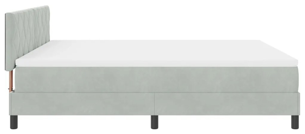 Boxspring Ágy Mattal és LED Fénnyel Szürke 180x200 cm Bársonyos