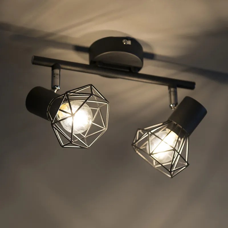 Art Deco állítható reflektor fekete 2-lámpás - Mosh 2