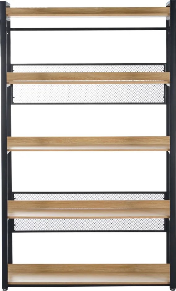 5 polcos állvány, tölgy/fekete, KILOS NEW TYP 3