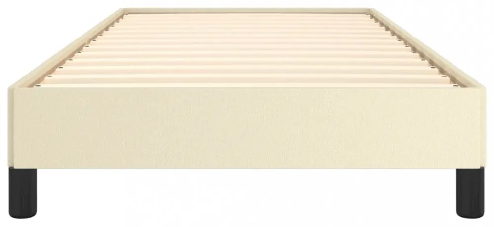 krémszínű műbőr ágykeret 90 x 200 cm