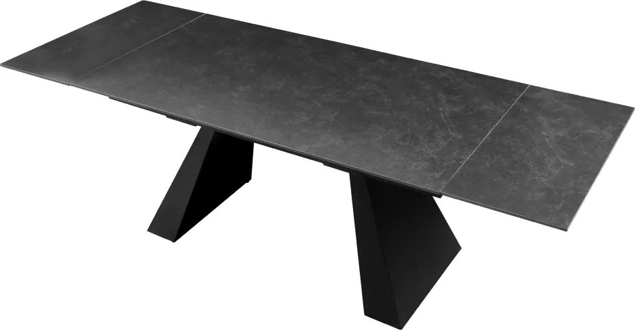 Kihúzható étkezőasztal, grafit/fekete, 160-240,5x90 cm, SALAL