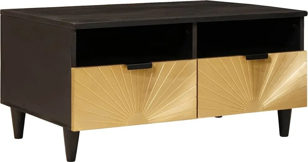 vidaXL Dohányzóasztal fiókkal 80 x 54 x 40 cm Tömör Mangófát