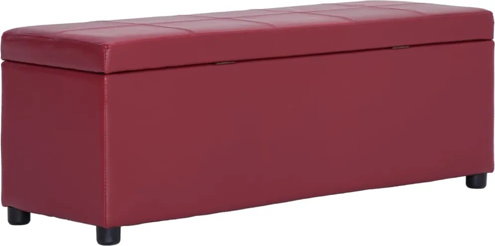 vidaXL bordó műbőr pad tárolórekesszel 116 cm