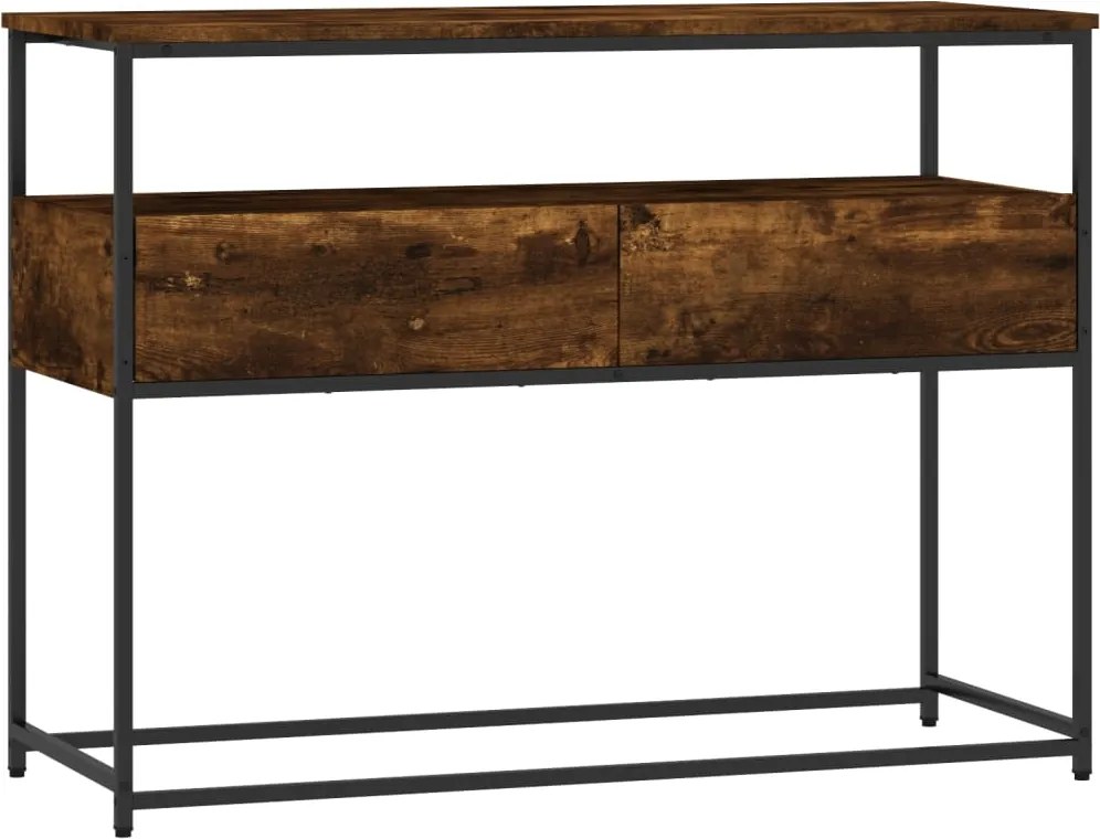 vidaXL füstös tölgy színű szerelt fa tálalóasztal 100x40x75 cm