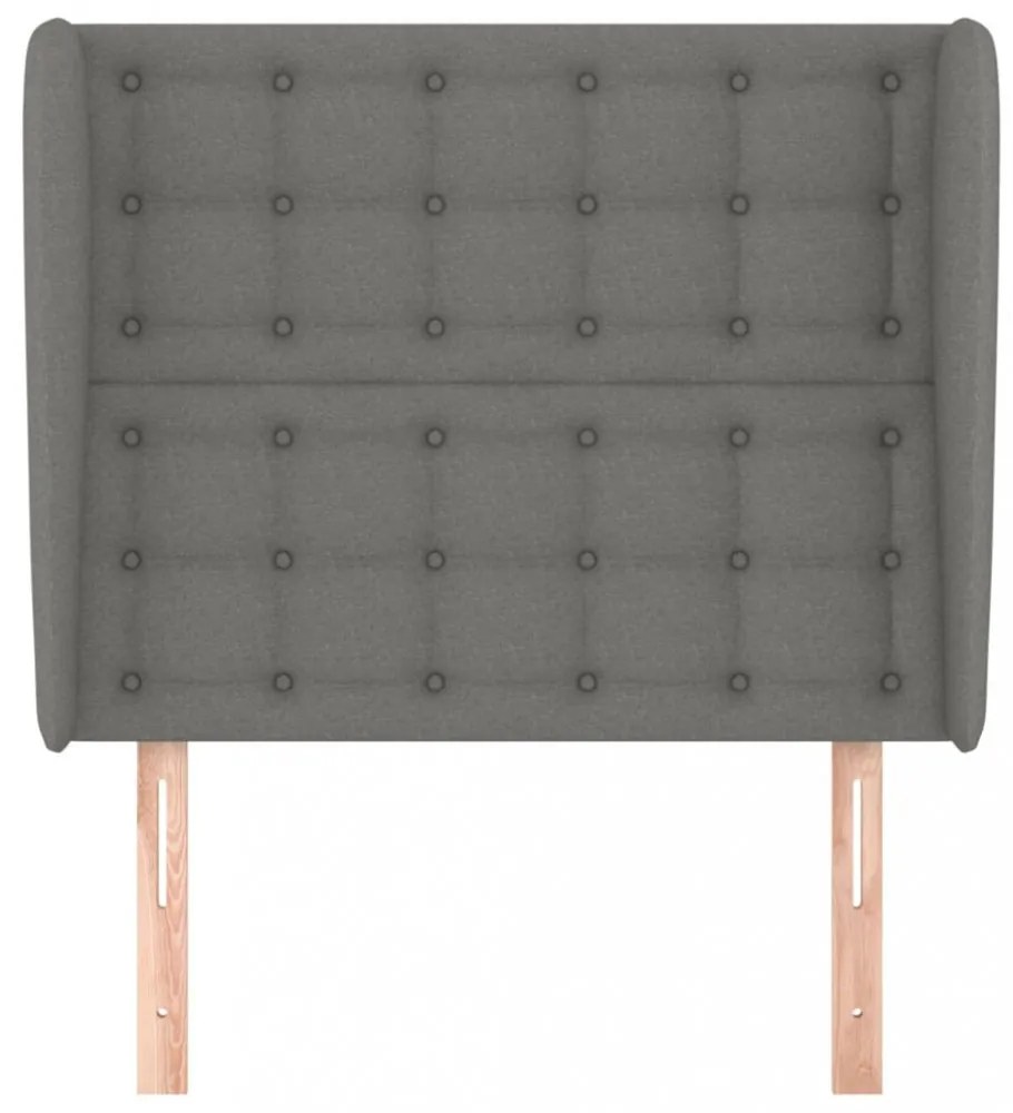 sötétszürke szövet fejtámla szárnyakkal 103 x 23 x 118/128 cm