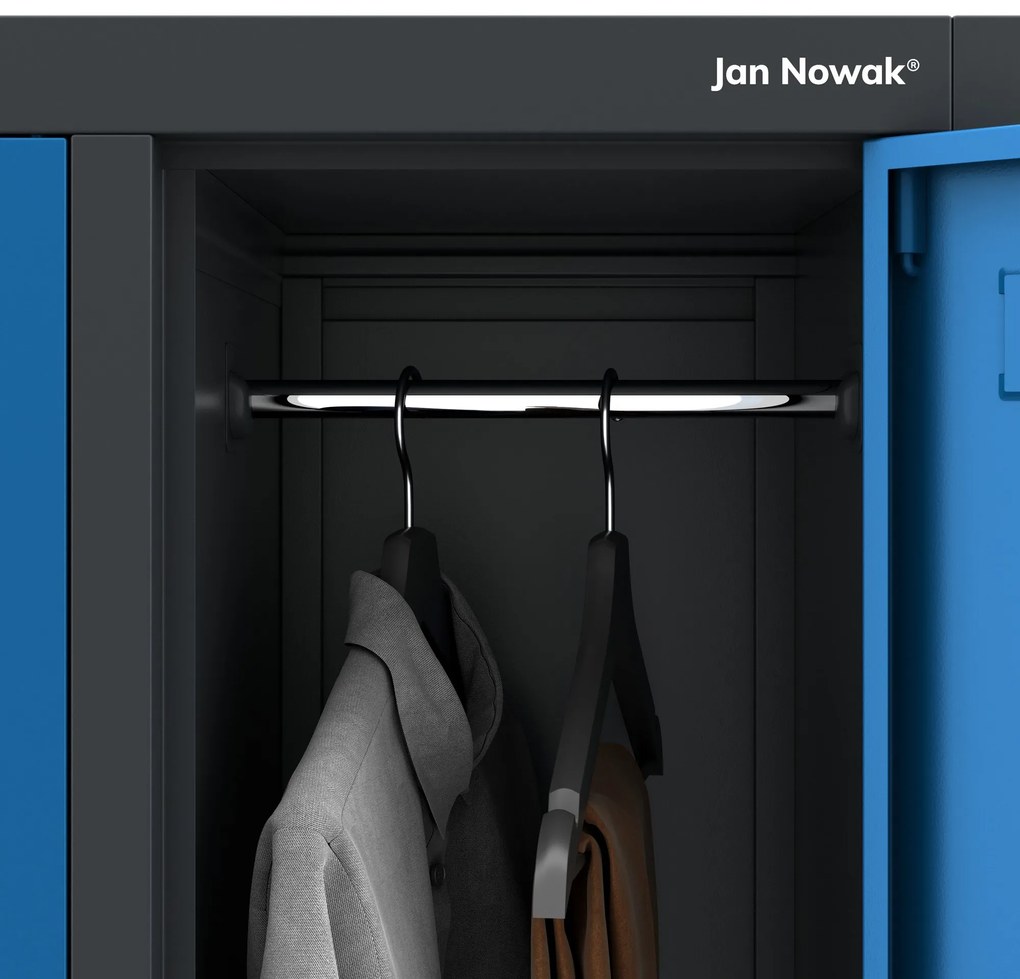 Fém öltözőszekrény 10 ajtóval BARTEK 1360 x 1720 x 450 mm, antracit-kék