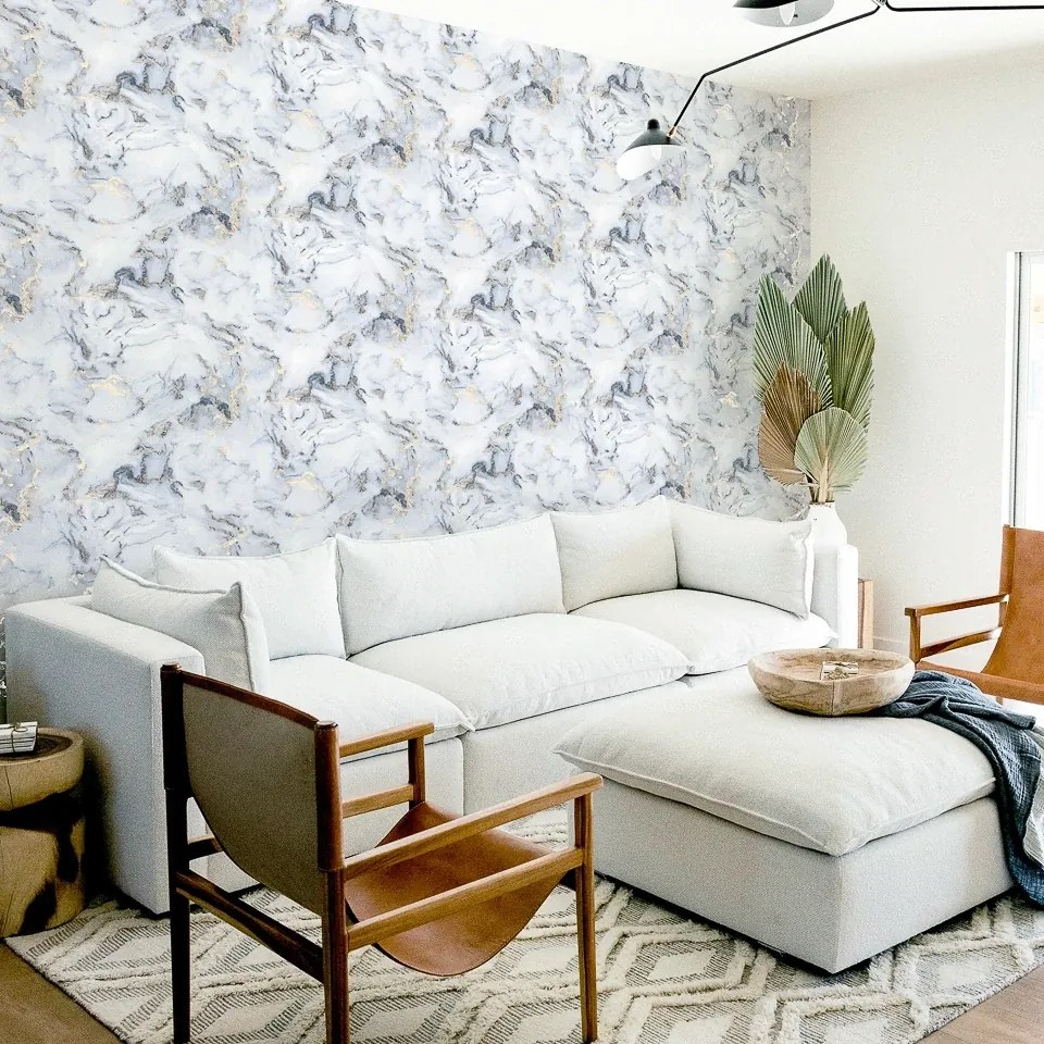 Arthouse Signature 1 Bahia Marble arany-fehér márvány mintás papír tapéta – 923001