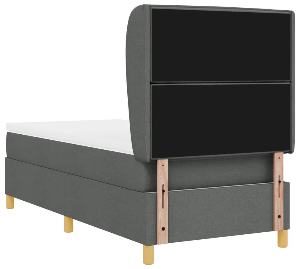 Boxspring Ágy Matrac Esernyő Szürke 90x200 cm Szövet