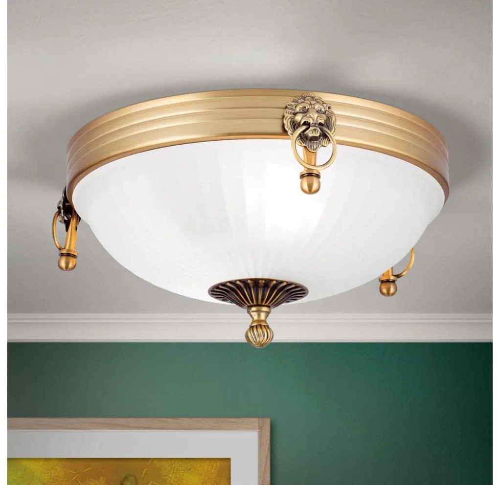 Orion DL 7-522/31 - Mennyezeti lámpa ROCCA 2xE27/60W/230V átm. 31 cm bronz/fehér