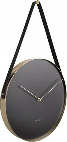 Függő falióra fekete-arany elemes konyha nappaliba Belt