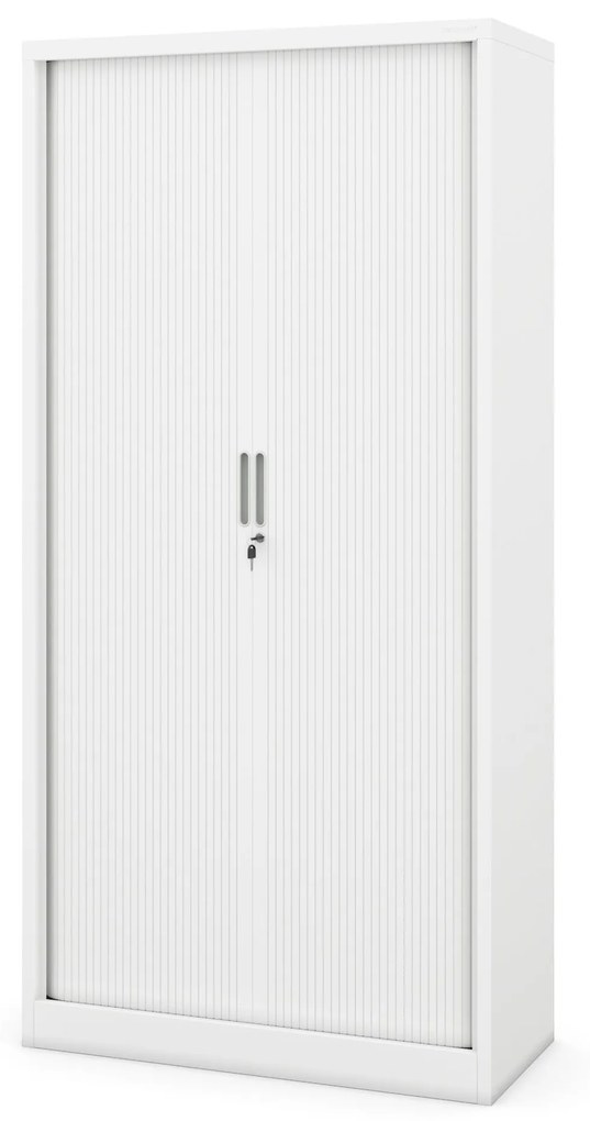 Fém szekrény harmonika ajtókkal DAMIAN, 900 x 1850 x 450 mm, fehér