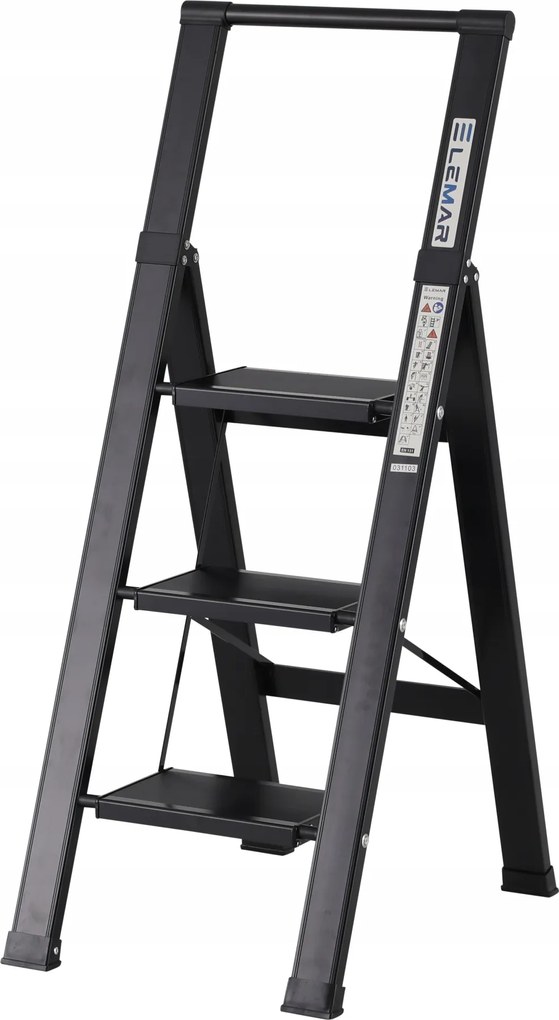 Háztartási létra 3 lépcsős alumínium összecsukható Slim Space Lemar 031103