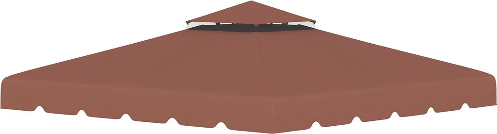 Outsunny Csere Napernyő 3x3m Pezsgőhöz Kettős Tető Csere Borítóval, 8 Drain Hole-lal, Barna | Aosom