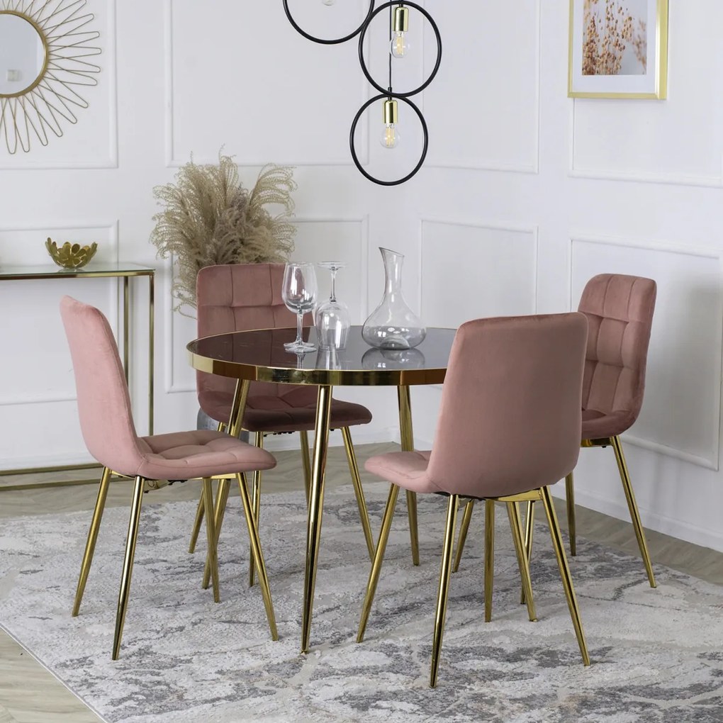 Rózsaszín Bársony Étkezőszék YORK