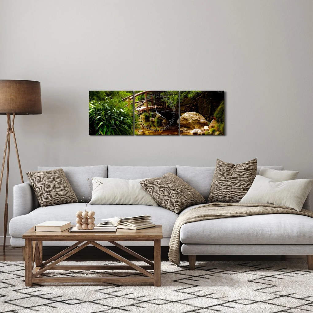 Kép - Híd a folyón (órával) (90x30 cm)