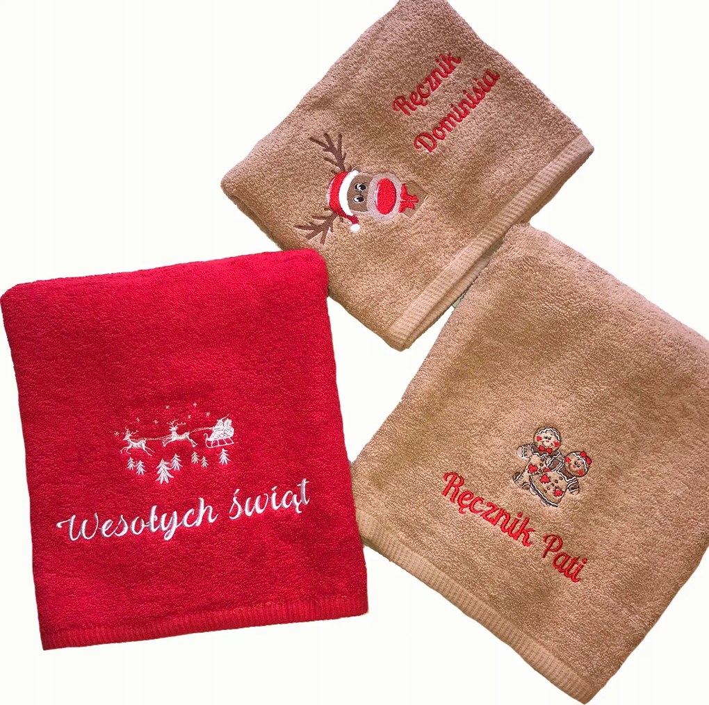 Törölköző Ajándék Karácsonyra Mikulás 100X50 Hímzés Név
