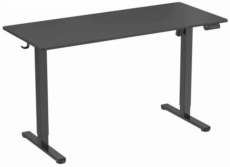 Elektromosan állítható magasságú íróasztal - 140x60cm fekete ülő-/állómunkához - LVN System Lite LV1713