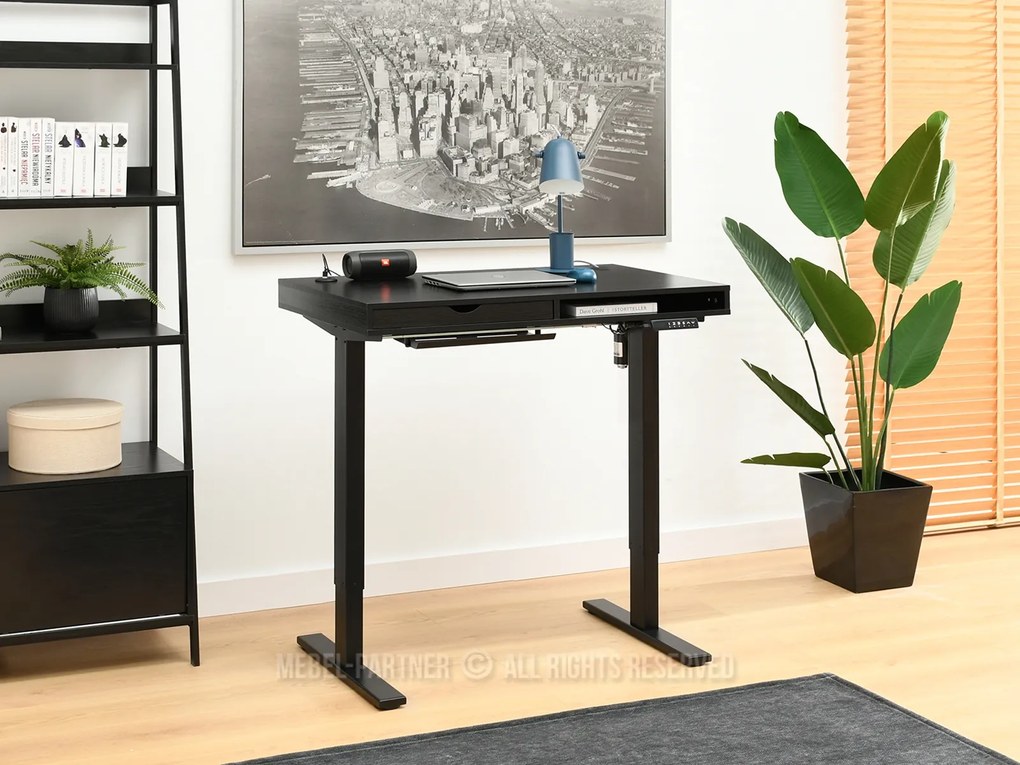 PC asztal Osto 100 (fekete fa + fehér). 1109818