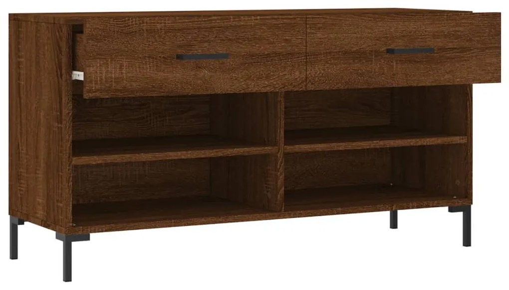 vidaXL barna tölgy színű szerelt fa cipőpolc 102x35x55 cm