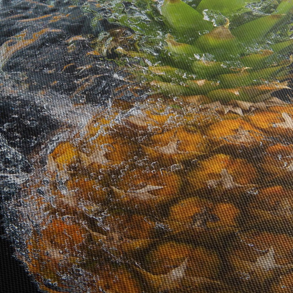 Ananász a vízben képe (órával) (90x30 cm)