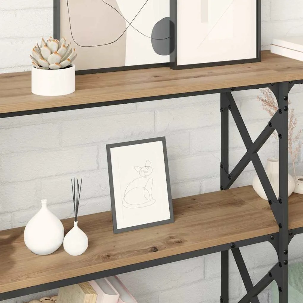 Konzolasztal kézműves tölgy 156 x 28 x 80,5 cm Faanyag