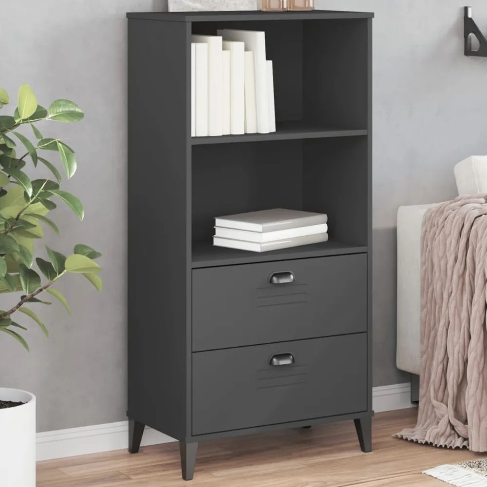 VIKEN antracitszürke szerelt fa könyvszekrény 60 x 35 x 123 cm