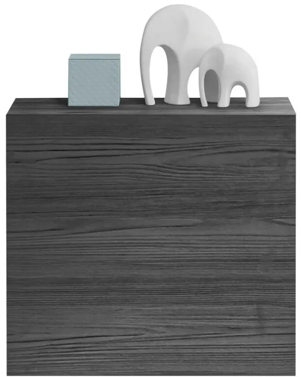 STEEL Fali szekrény, kisméretű, 1 ajtós, fekete, laminált