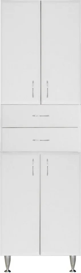 Bianca Plus 60 magas szekrény 4 ajtóval, 2 fiókkal, magasfényű fehér színben