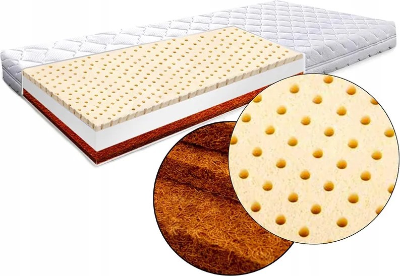 90x170-es Méretű Kókusz-látex Matrac Gyerekeknek, Premium H1/H2, 25 cm magas