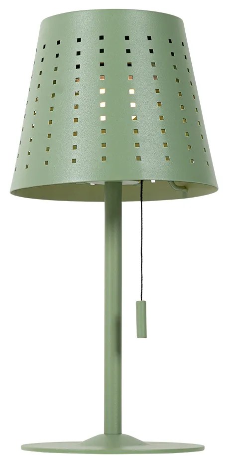 2 db asztali lámpa készlet zöld LED-del 3 fokozatú fényerőszabályzóval, újratölthető és napelemes - Ferre