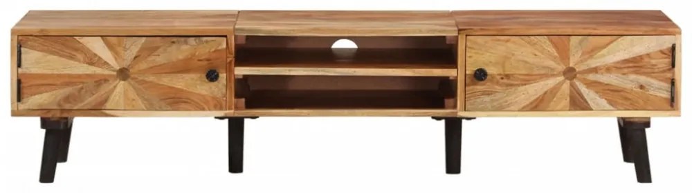 tömör akácfa TV-szekrény 145 x 35 x 35 cm