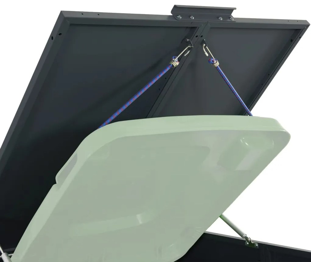 antracit acél tároló 4 szemeteskukához 276 x 79 x 117 cm