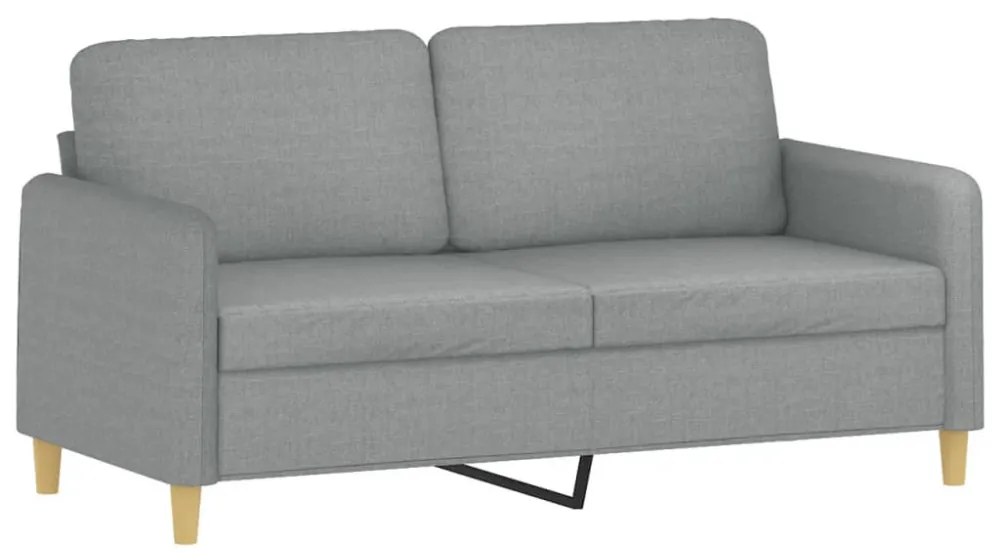 kétszemélyes világosszürke szövetkanapé 140 cm