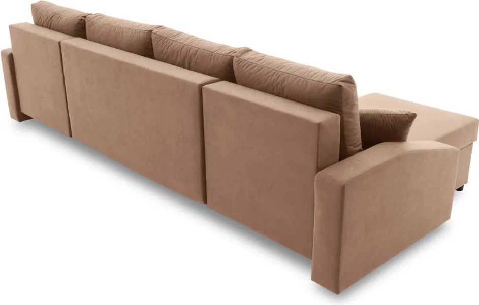 Sparta Plus sarokkanapé, szövet anyag, univerzális oldal, barna