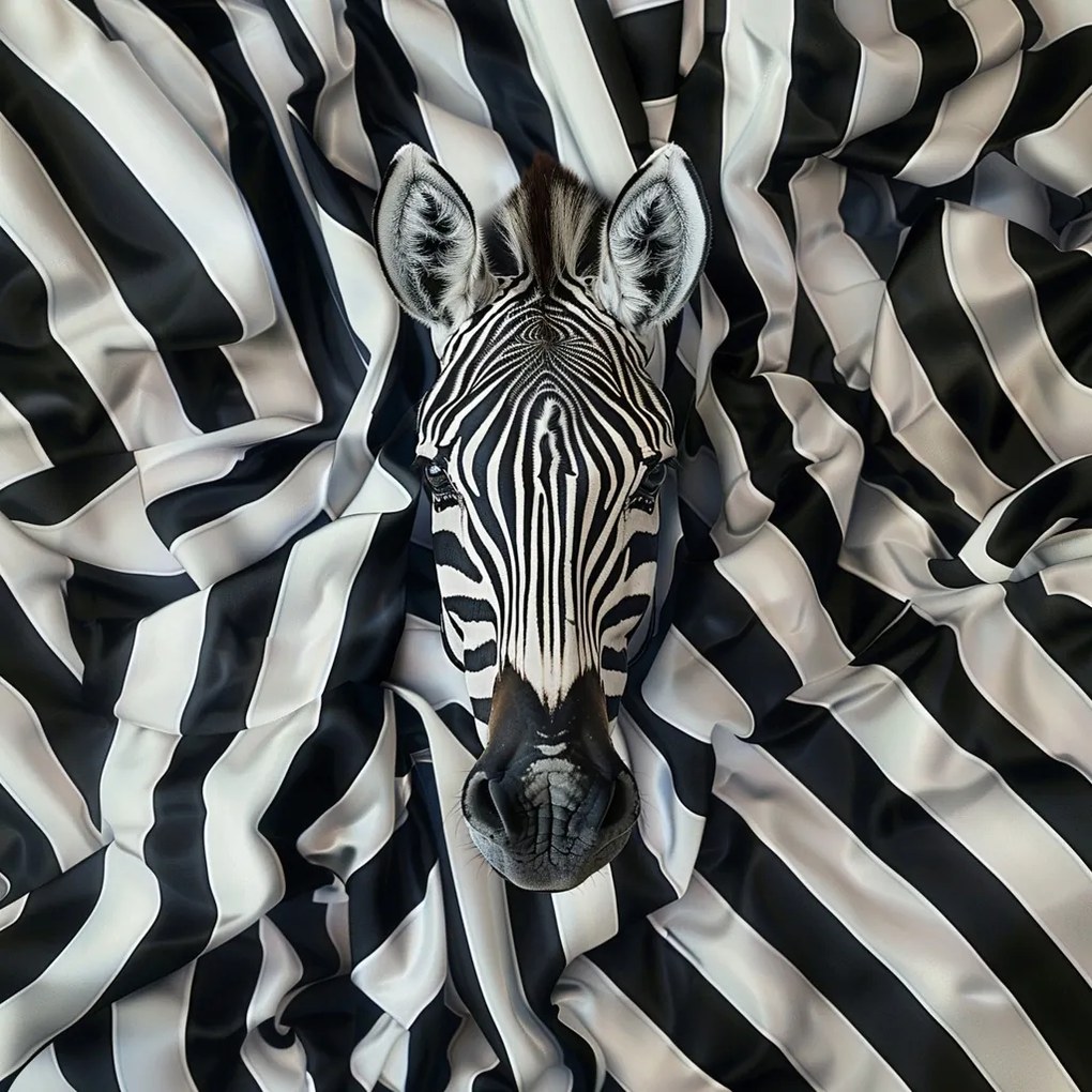 Canvas Vászonkép Fekete Fehér Zebra Portré Szövet Ágynemű 40x40