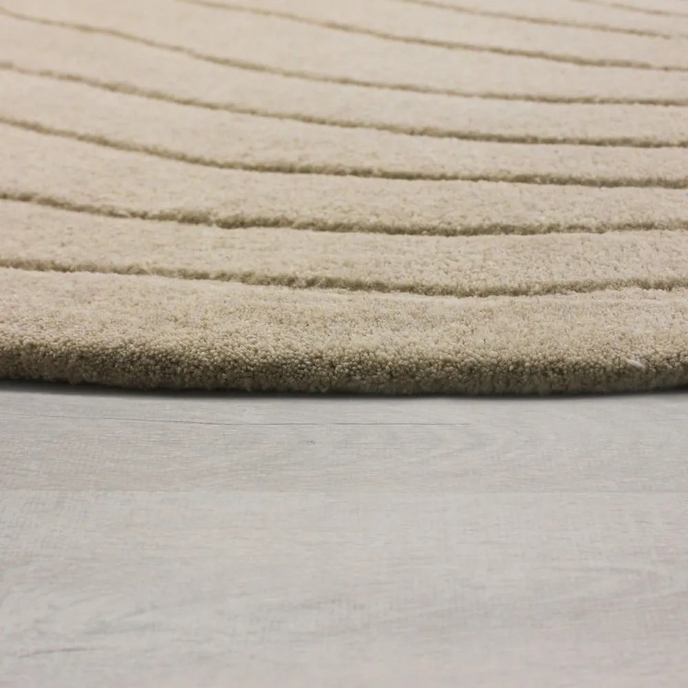 Krémszínű gyapjú szőnyeg 200x290 cm Puddle Wool – Flair Rugs