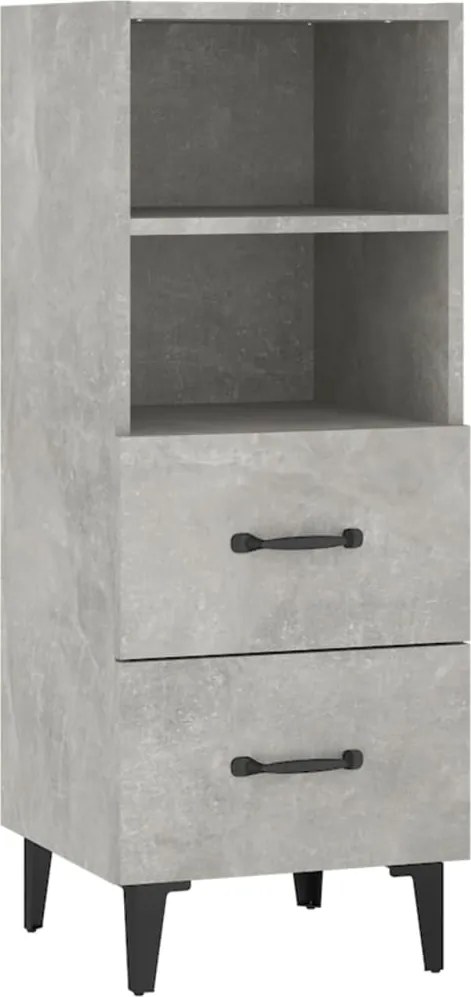 vidaXL betonszürke szerelt fa tálalószekrény 34,5 x 34 x 90 cm