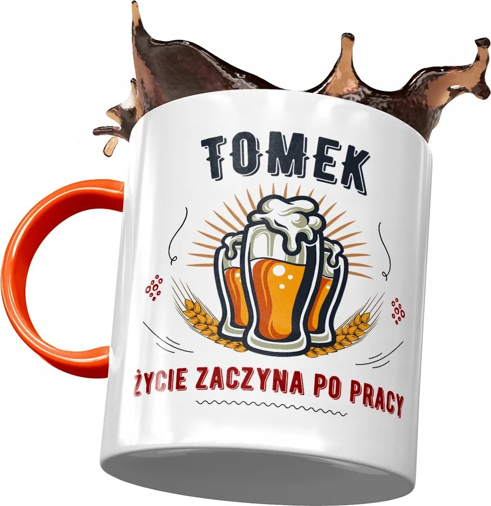 Narancssárga Bögre Tomi Férj Kolléga Ajándék Nyomtatott Fotóval