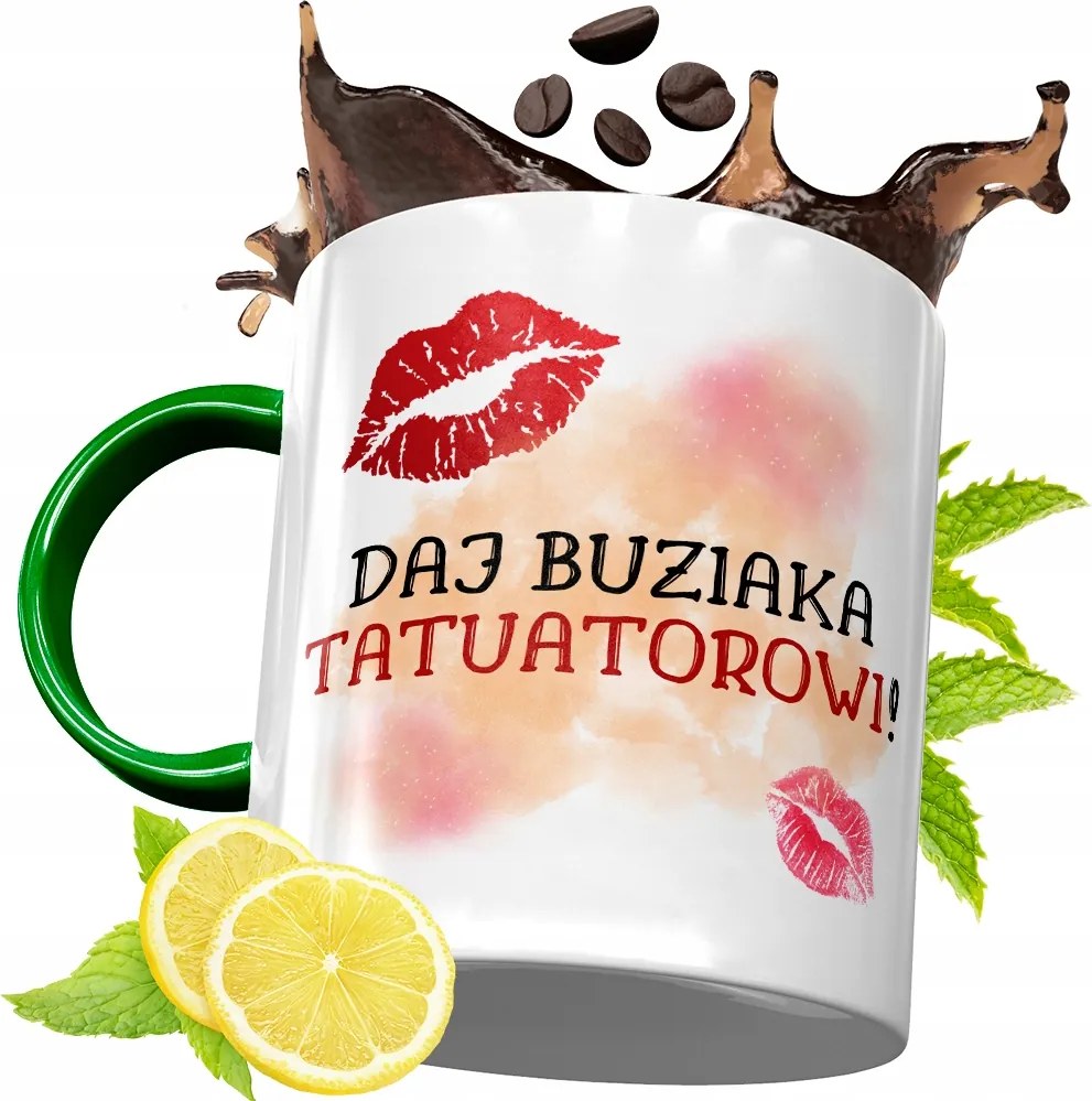 Zöld Bögre Tetováló Születésnapi Ajándék fényképes nyomtatással