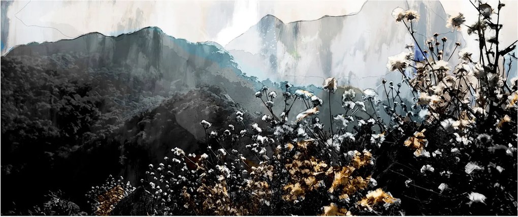 Kép - Vadvirágok illusztrációja (120x50 cm)