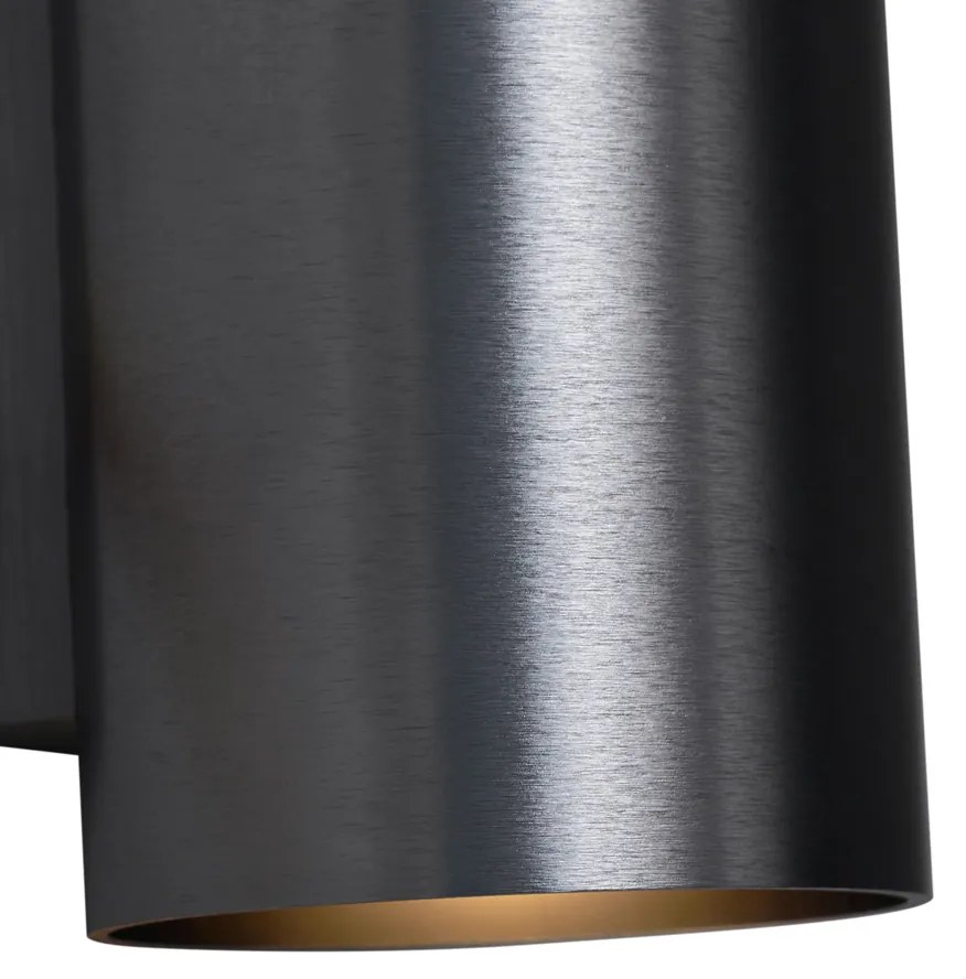 Modern fali lámpa, sötétszürke, kerek, 2 fényforrásos GU10 50 mm - Sandy