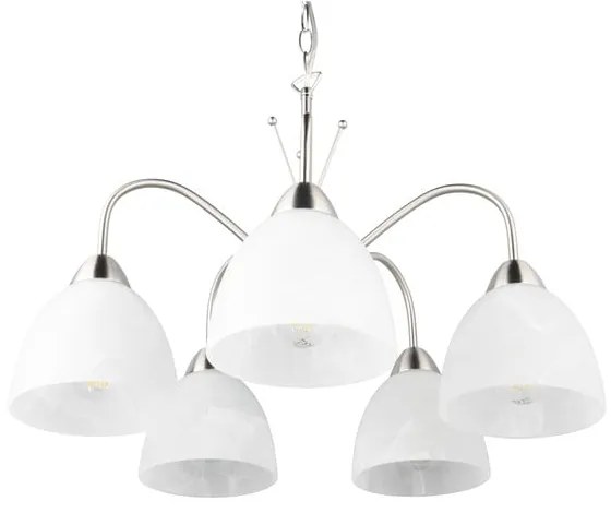 Fehér-ezüstszínű függőlámpa üveg búrával ø 55 cm Dobby – Trio